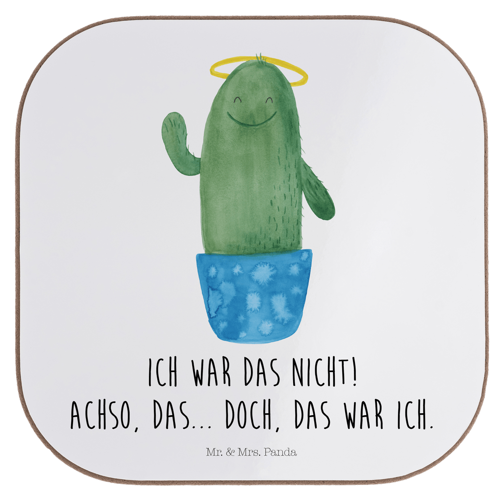 Quadratische Untersetzer Kaktus Heilig Bierdeckel, Glasuntersetzer, Untersetzer Gläser, Getränkeuntersetzer, Kaktus, Kakteen, frech, lustig, Kind, Eltern, Familie, Bruder, Schwester, Schwestern, Freundin, Heiligenschein