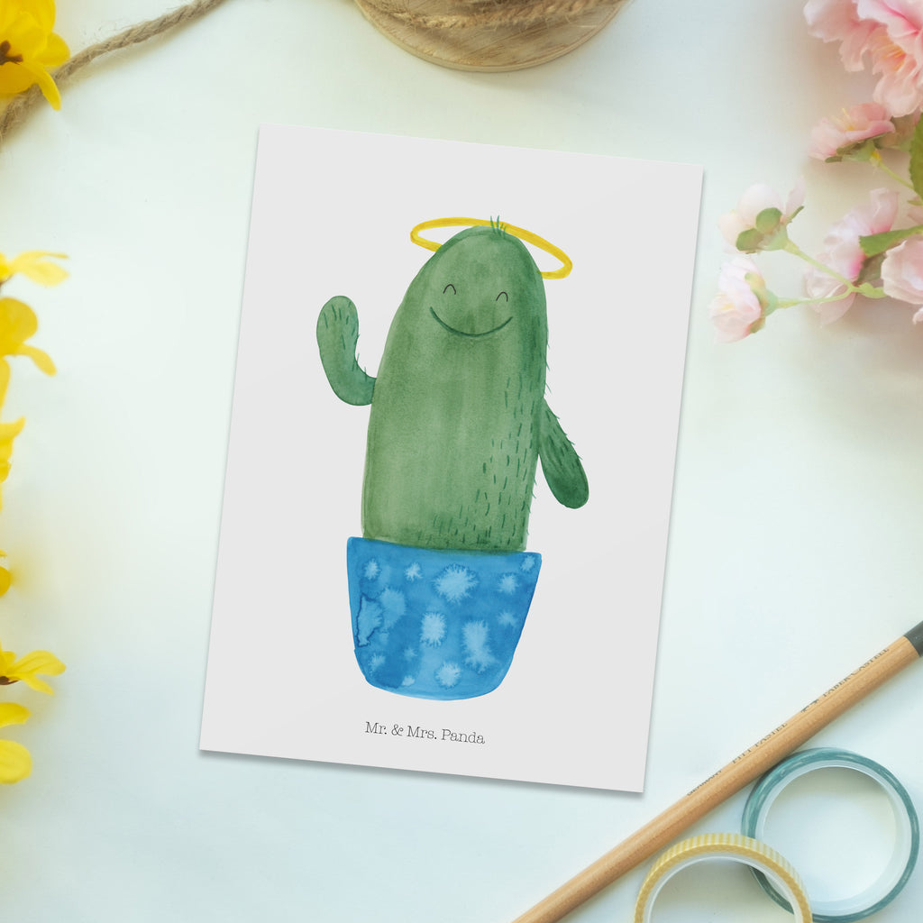 Postkarte Kaktus Heilig Geschenkkarte, Grußkarte, Karte, Einladung, Ansichtskarte, Geburtstagskarte, Einladungskarte, Dankeskarte, Kaktus, Kakteen, frech, lustig, Kind, Eltern, Familie, Bruder, Schwester, Schwestern, Freundin, Heiligenschein