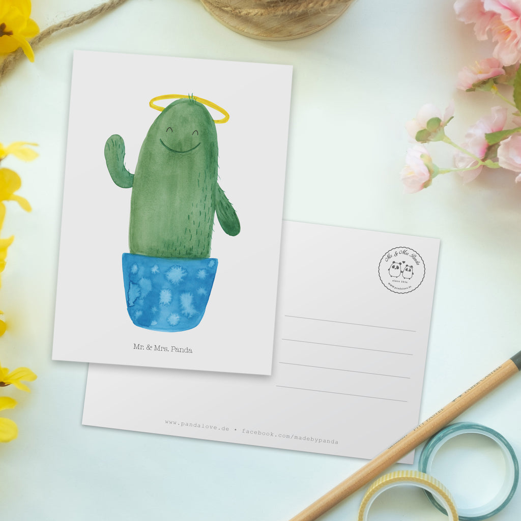 Postkarte Kaktus Heilig Geschenkkarte, Grußkarte, Karte, Einladung, Ansichtskarte, Geburtstagskarte, Einladungskarte, Dankeskarte, Kaktus, Kakteen, frech, lustig, Kind, Eltern, Familie, Bruder, Schwester, Schwestern, Freundin, Heiligenschein