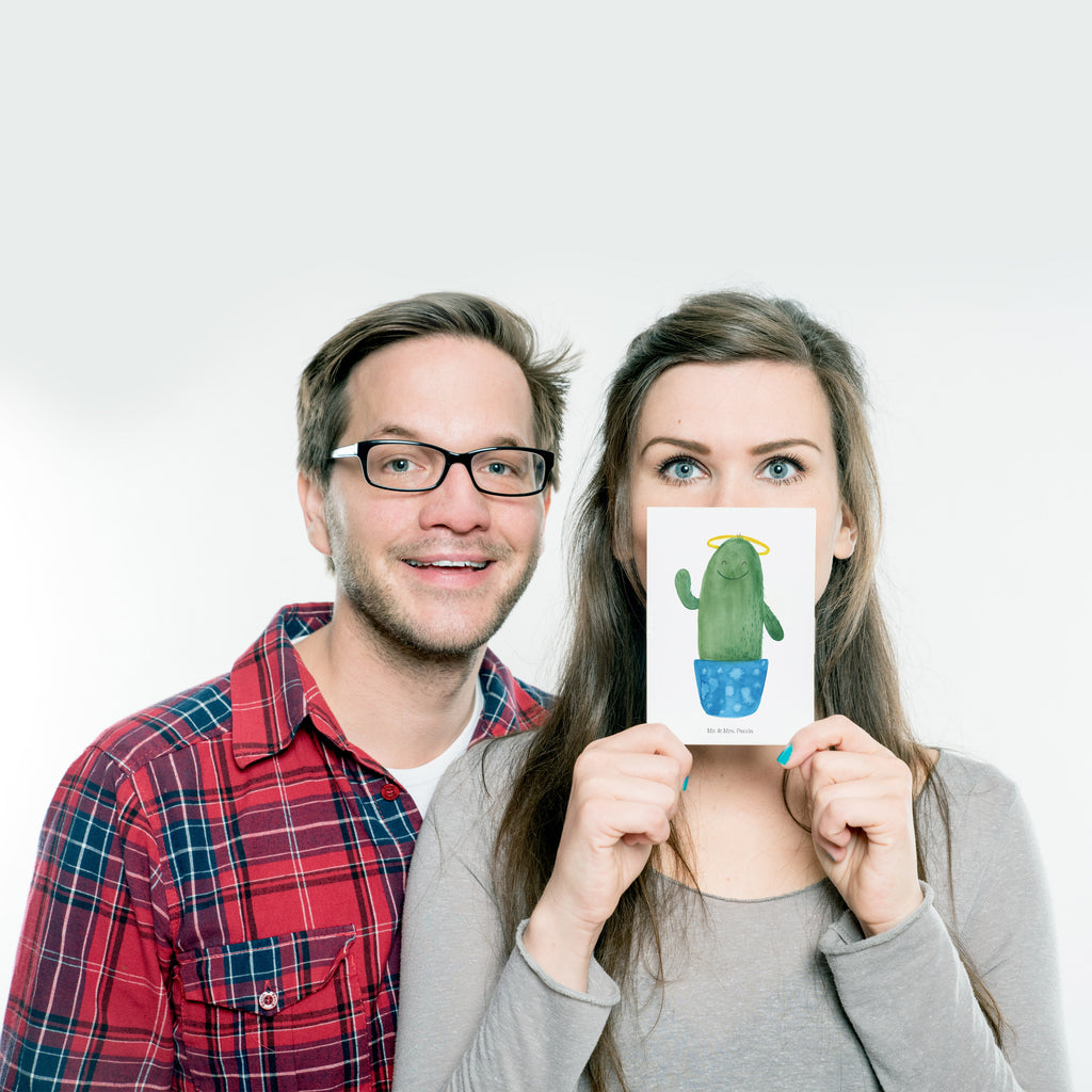 Postkarte Kaktus Heilig Geschenkkarte, Grußkarte, Karte, Einladung, Ansichtskarte, Geburtstagskarte, Einladungskarte, Dankeskarte, Kaktus, Kakteen, frech, lustig, Kind, Eltern, Familie, Bruder, Schwester, Schwestern, Freundin, Heiligenschein