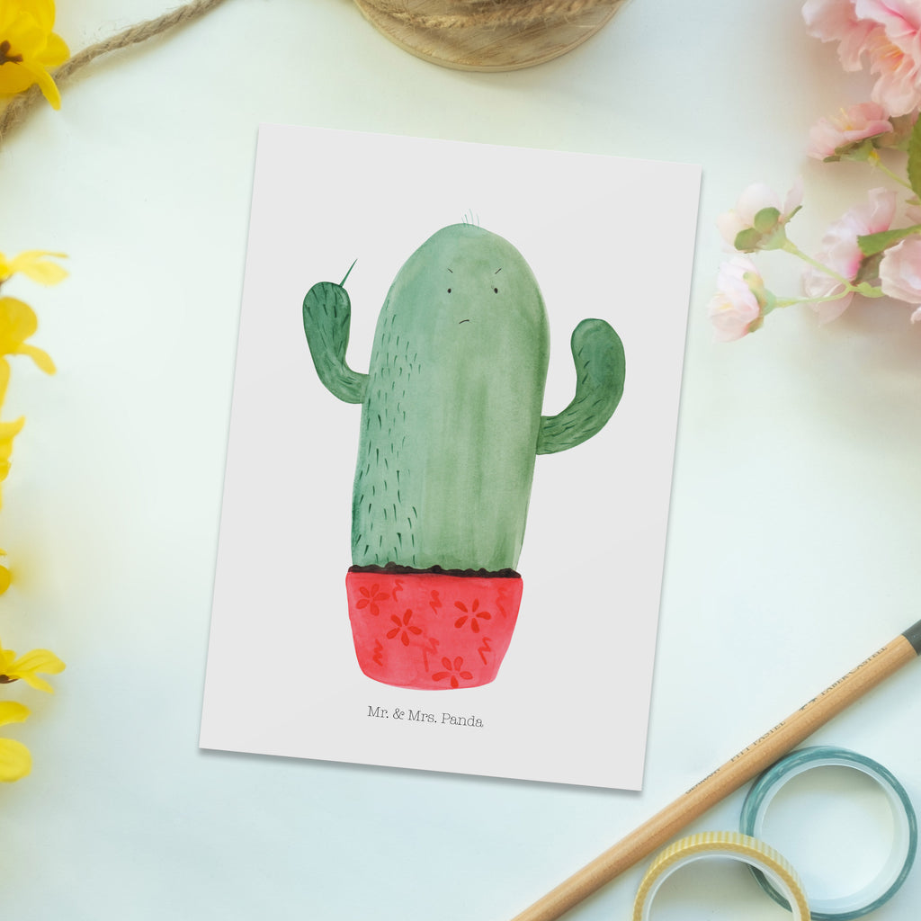 Postkarte Kaktus wütend Geschenkkarte, Grußkarte, Karte, Einladung, Ansichtskarte, Geburtstagskarte, Einladungskarte, Dankeskarte, Kaktus, Kakteen, ärgern, Büro, Schule, Büroalltag, Chefin, Kollege, Kollegin, wütend