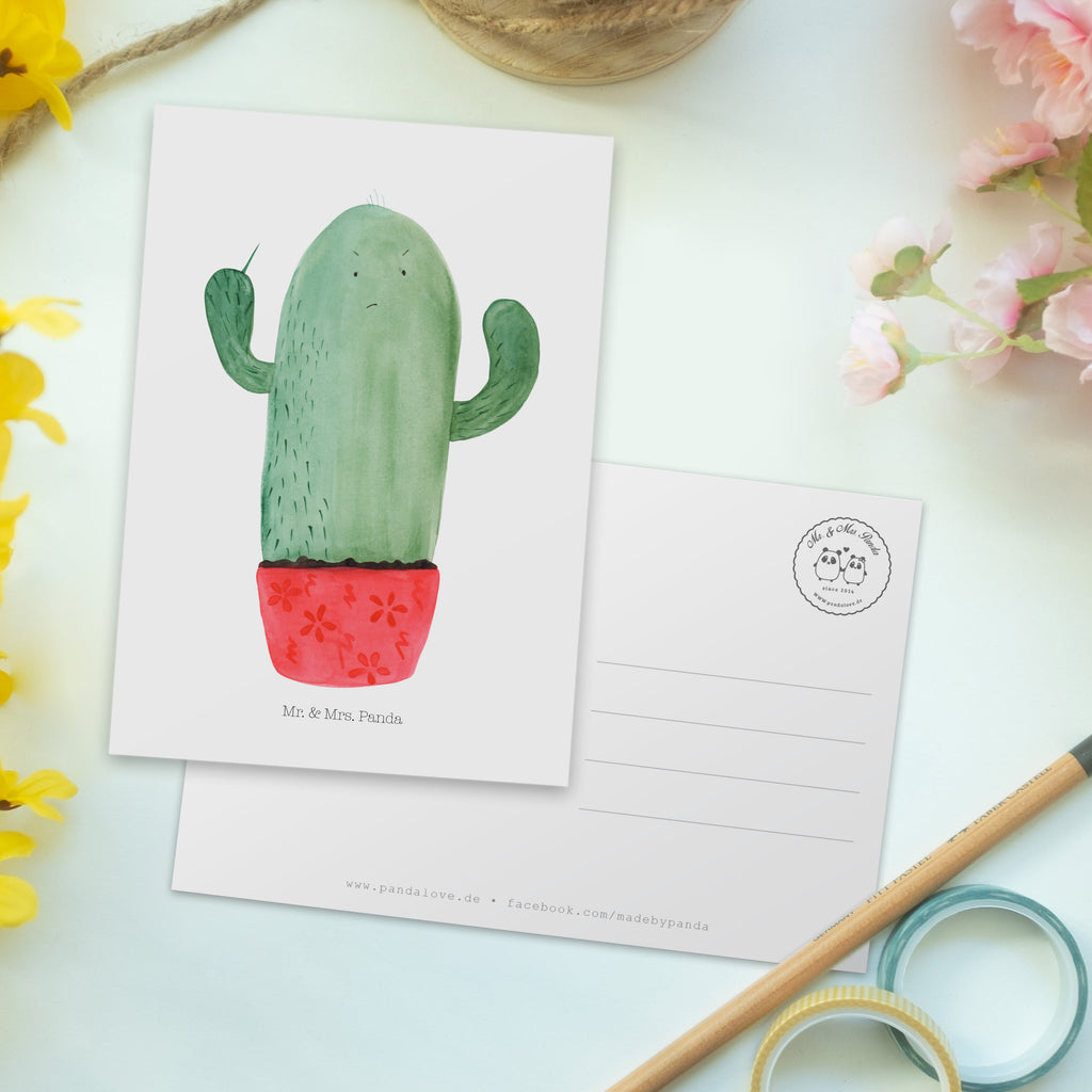 Postkarte Kaktus wütend Geschenkkarte, Grußkarte, Karte, Einladung, Ansichtskarte, Geburtstagskarte, Einladungskarte, Dankeskarte, Kaktus, Kakteen, ärgern, Büro, Schule, Büroalltag, Chefin, Kollege, Kollegin, wütend