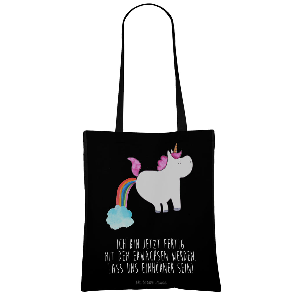 Tragetasche Einhorn Pupsend Beuteltasche, Beutel, Einkaufstasche, Jutebeutel, Stoffbeutel, Einhorn, Einhörner, Einhorn Deko, Pegasus, Unicorn, Pups, Regenbogen, Glitzer, Einhornpower, Erwachsenwerden, Spaß, lustig, Freundin