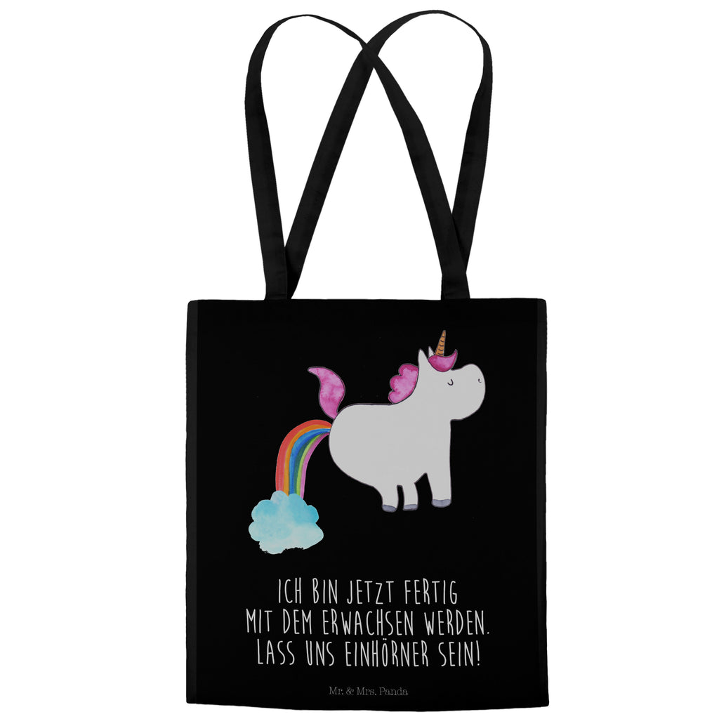 Tragetasche Einhorn Pupsend Beuteltasche, Beutel, Einkaufstasche, Jutebeutel, Stoffbeutel, Einhorn, Einhörner, Einhorn Deko, Pegasus, Unicorn, Pups, Regenbogen, Glitzer, Einhornpower, Erwachsenwerden, Spaß, lustig, Freundin