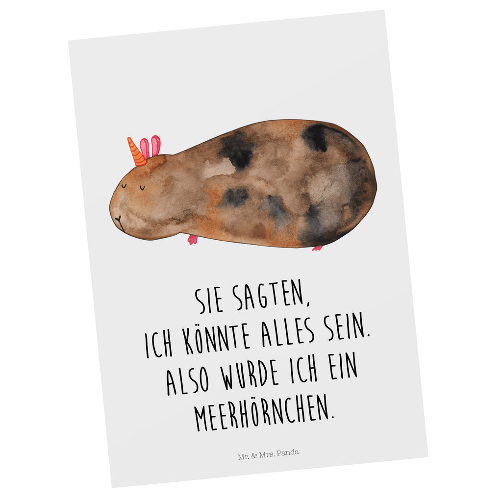 Postkarte Meerhörnchen Geschenkkarte, Grußkarte, Karte, Einladung, Ansichtskarte, Geburtstagskarte, Einladungskarte, Dankeskarte, Einhorn, Einhörner, Einhorn Deko, Pegasus, Unicorn, Meerhörnchen, Meericorn, Meerschwein, Meerschweinchen