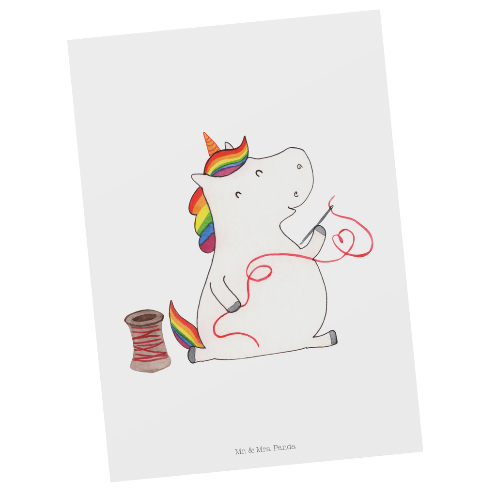 Postkarte Einhorn Näherin Geschenkkarte, Grußkarte, Karte, Einladung, Ansichtskarte, Geburtstagskarte, Einladungskarte, Dankeskarte, Einhorn, Einhörner, Einhorn Deko, Pegasus, Unicorn, Näherin, nähen, Mädchen, Freundin, Häkeln, Stricken, basteln, Nähzimmer