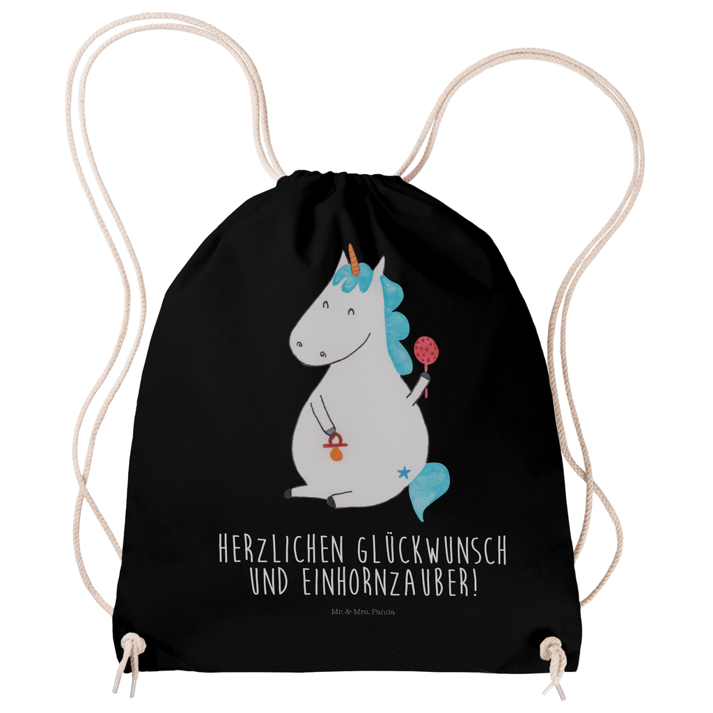 Sportbeutel Einhorn Baby Turnbeutel, Beutel, Sporttasche, Tasche, Stoffbeutel, Einhorn, Einhörner, Einhorn Deko, Pegasus, Unicorn, Mutter, Geburt, Geburtstag, erstes Kind, Baby, Babyglück, Nachwuchs, Eltern, Party, Kind, Schnuller