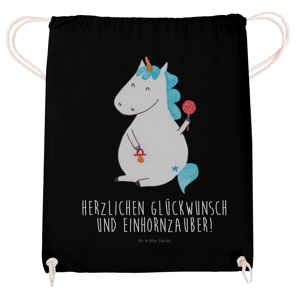 Sportbeutel Einhorn Baby Turnbeutel, Beutel, Sporttasche, Tasche, Stoffbeutel, Einhorn, Einhörner, Einhorn Deko, Pegasus, Unicorn, Mutter, Geburt, Geburtstag, erstes Kind, Baby, Babyglück, Nachwuchs, Eltern, Party, Kind, Schnuller