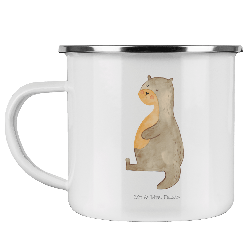 Camping Emaille Tasse Otter Bauch Campingtasse, Trinkbecher, Metalltasse, Outdoor Tasse, Emaille Trinkbecher, Blechtasse Outdoor, Emaille Campingbecher, Edelstahl Trinkbecher, Metalltasse für Camping, Kaffee Blechtasse, Camping Tasse Metall, Otter, Fischotter, Seeotter, Otter Seeotter See Otter