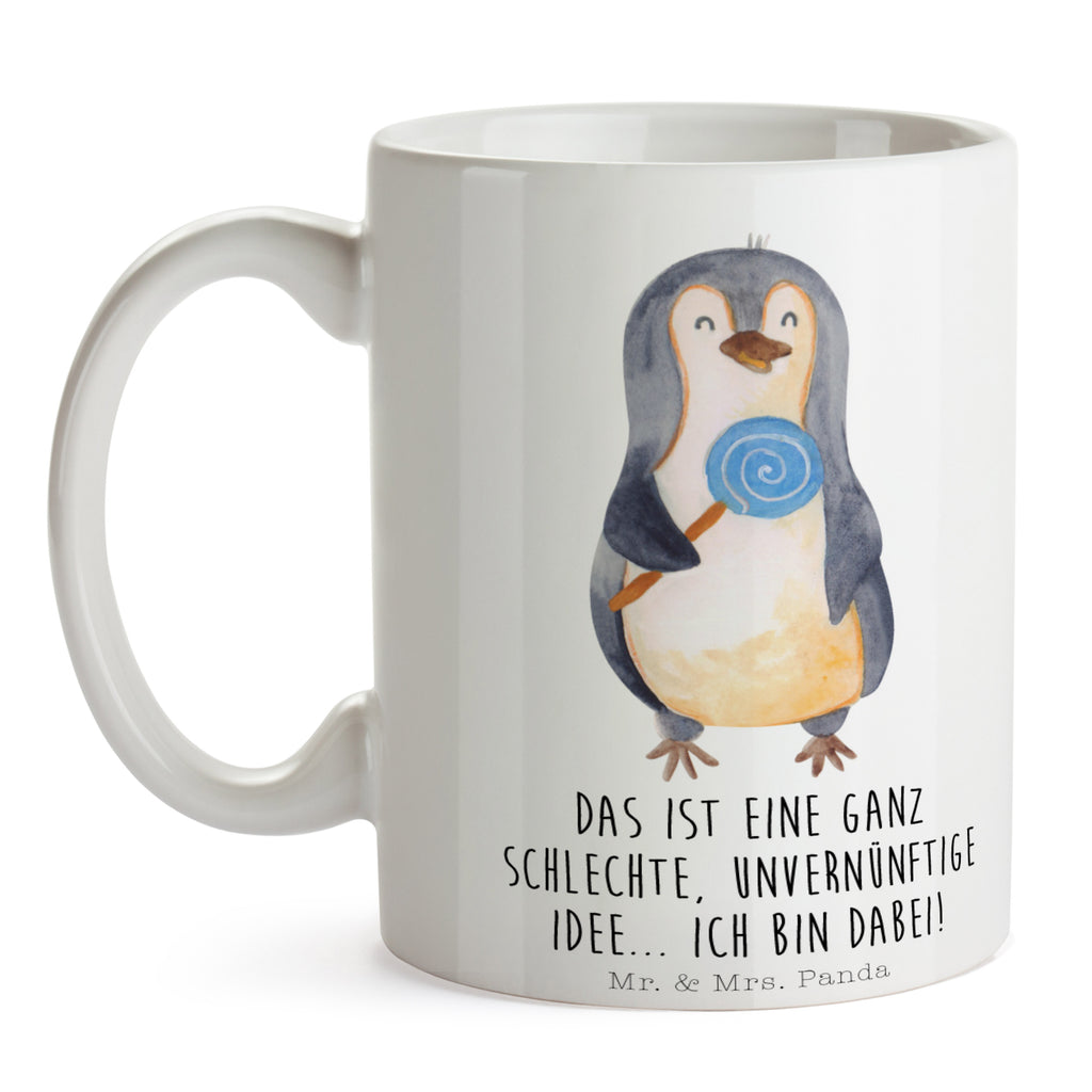 Tasse Pinguin Lolli Pinguin, Pinguine, Lolli, Süßigkeiten, Blödsinn, Spruch, Rebell, Gauner, Ganove, Rabauke Becher, Kaffeetasse, Kaffeebecher, Tee, Frühstück, Büro  Pinguin