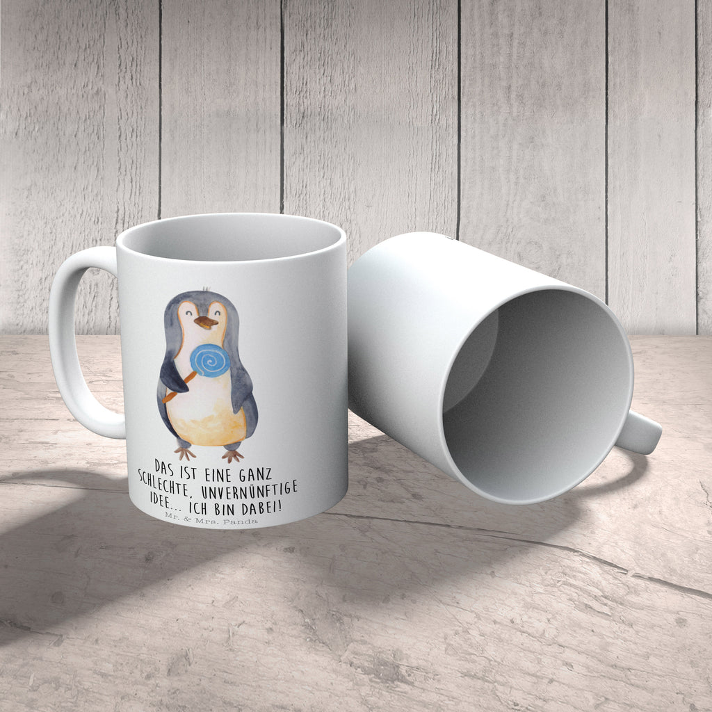 Tasse Pinguin Lolli Pinguin, Pinguine, Lolli, Süßigkeiten, Blödsinn, Spruch, Rebell, Gauner, Ganove, Rabauke Becher, Kaffeetasse, Kaffeebecher, Tee, Frühstück, Büro  Pinguin