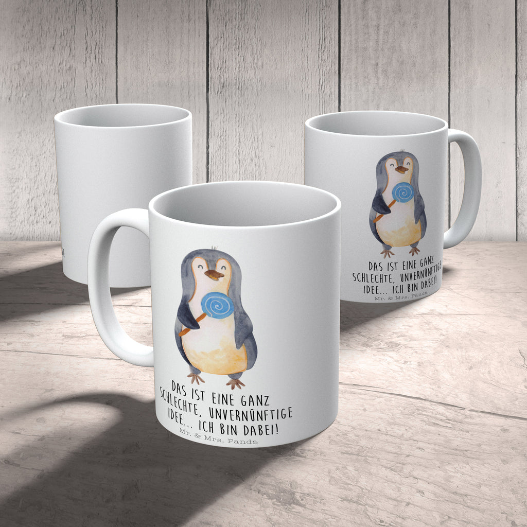 Tasse Pinguin Lolli Pinguin, Pinguine, Lolli, Süßigkeiten, Blödsinn, Spruch, Rebell, Gauner, Ganove, Rabauke Becher, Kaffeetasse, Kaffeebecher, Tee, Frühstück, Büro  Pinguin