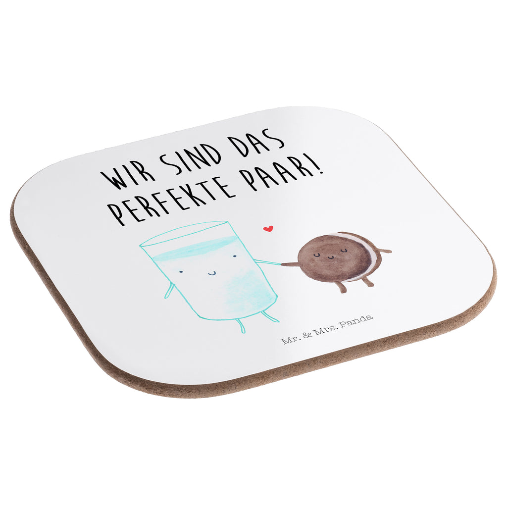 Quadratische Untersetzer Milch & Keks Bierdeckel, Glasuntersetzer, Untersetzer Gläser, Getränkeuntersetzer, Tiermotive, Gute Laune, lustige Sprüche, Tiere, Milk, Cookie, Milch, Keks, Kekse, Kaffee, Einladung Frühstück, Motiv süß, romantisch, perfektes Paar