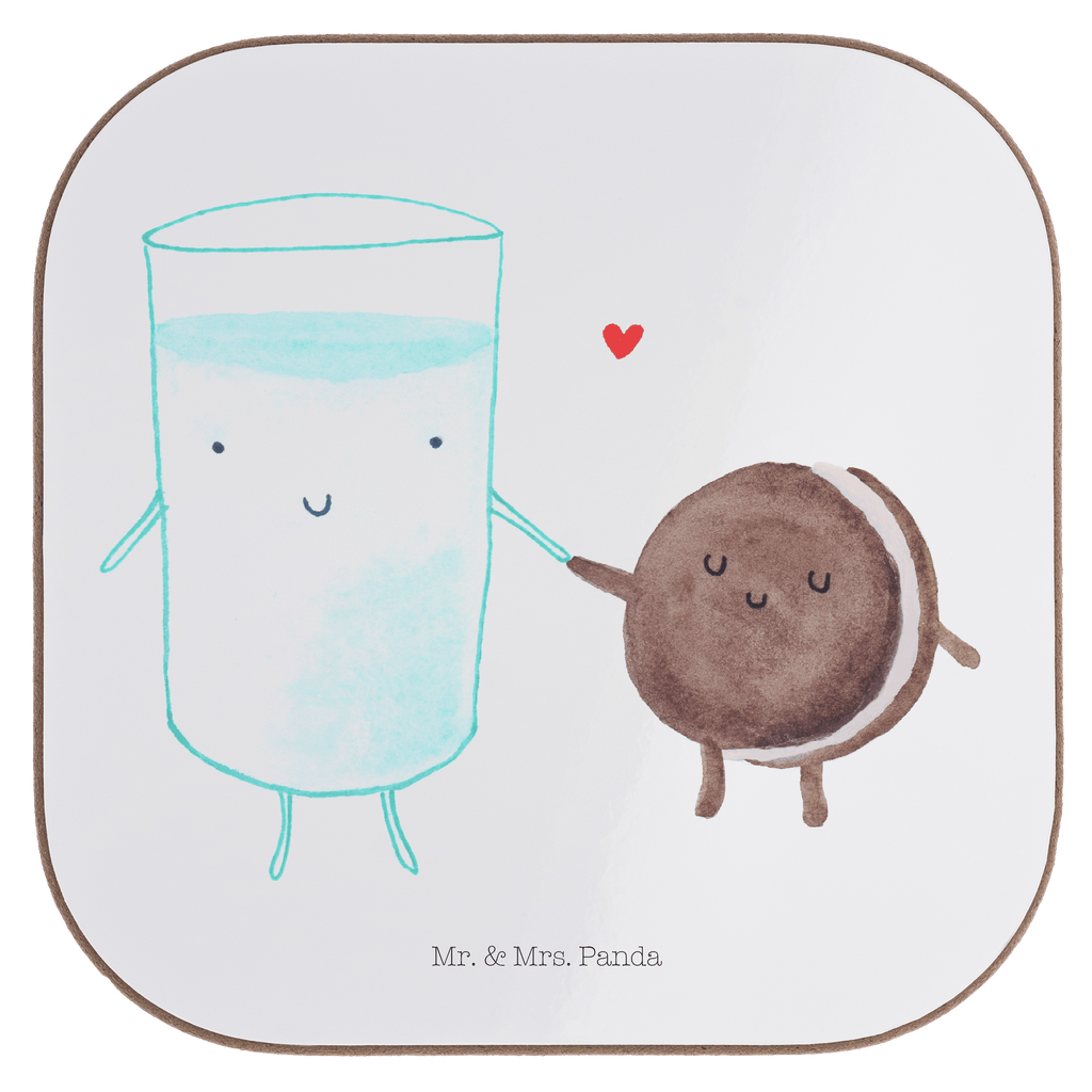 Quadratische Untersetzer Milch & Keks Bierdeckel, Glasuntersetzer, Untersetzer Gläser, Getränkeuntersetzer, Tiermotive, Gute Laune, lustige Sprüche, Tiere, Milk, Cookie, Milch, Keks, Kekse, Kaffee, Einladung Frühstück, Motiv süß, romantisch, perfektes Paar