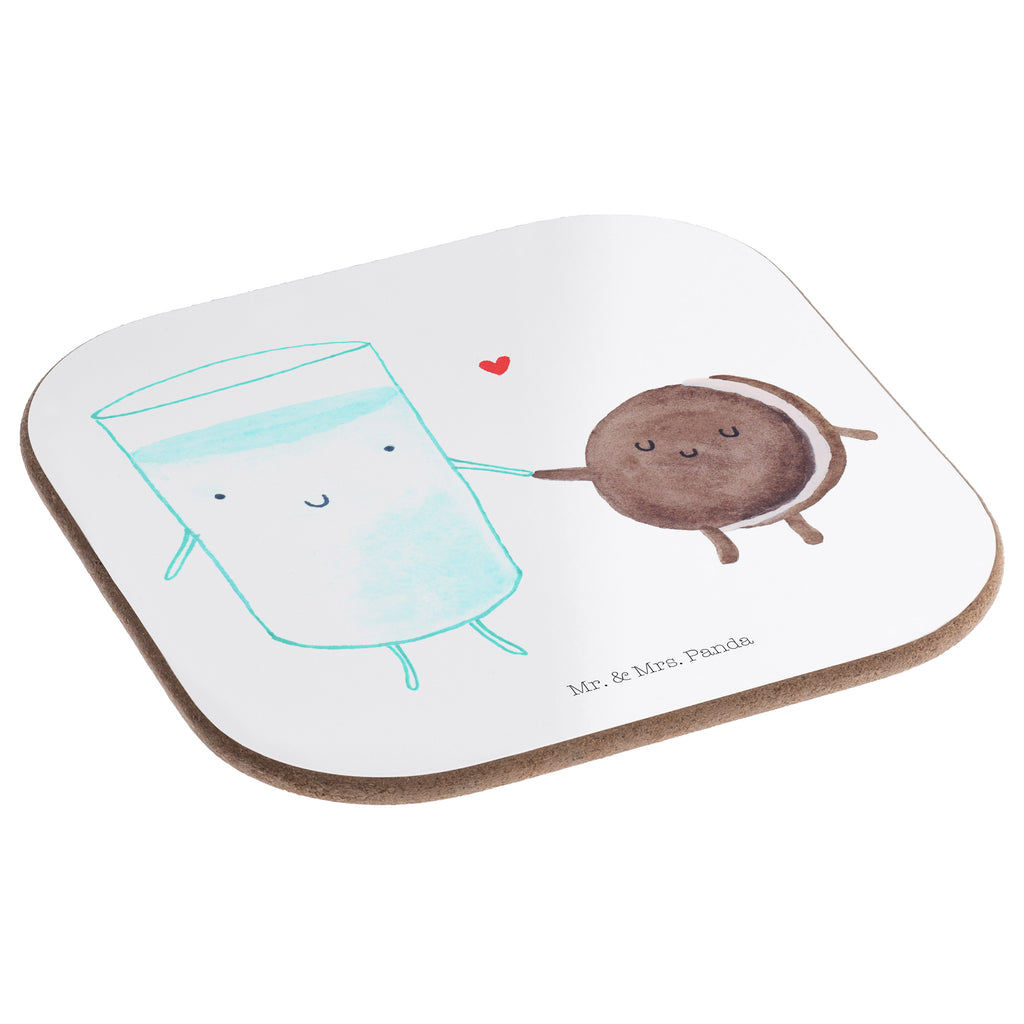 Quadratische Untersetzer Milch & Keks Bierdeckel, Glasuntersetzer, Untersetzer Gläser, Getränkeuntersetzer, Tiermotive, Gute Laune, lustige Sprüche, Tiere, Milk, Cookie, Milch, Keks, Kekse, Kaffee, Einladung Frühstück, Motiv süß, romantisch, perfektes Paar