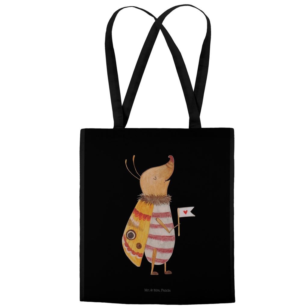 Tragetasche Nachtfalter mit Fähnchen Beuteltasche, Beutel, Einkaufstasche, Jutebeutel, Stoffbeutel, Tiermotive, Gute Laune, lustige Sprüche, Tiere, Nachtfalter, Käfer, Spruch lustig, Spruch witzig, süß, niedlich, Küche Deko, Was kostet die Welt