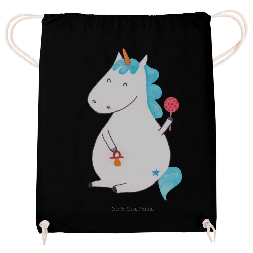 Sportbeutel Einhorn Baby Turnbeutel, Beutel, Sporttasche, Tasche, Stoffbeutel, Einhorn, Einhörner, Einhorn Deko, Pegasus, Unicorn, Mutter, Geburt, Geburtstag, erstes Kind, Baby, Babyglück, Nachwuchs, Eltern, Party, Kind, Schnuller