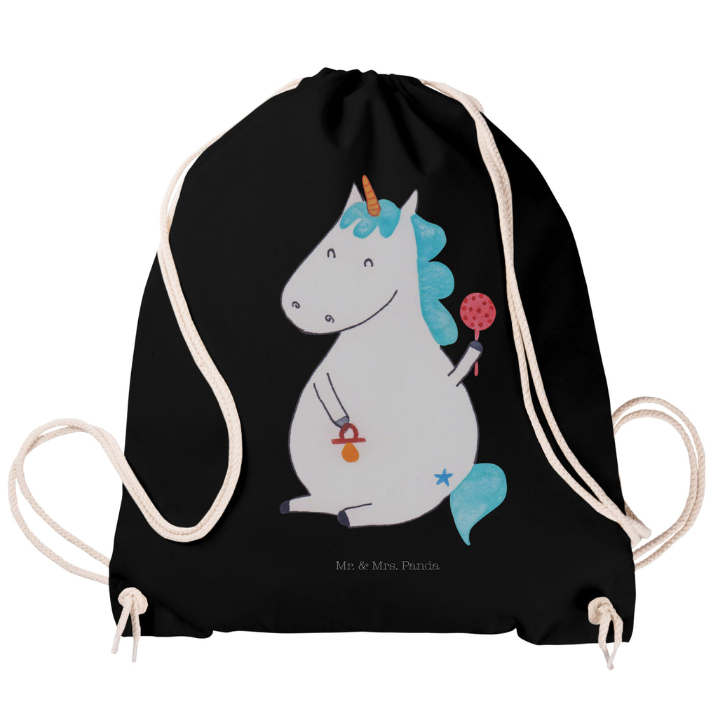 Sportbeutel Einhorn Baby Turnbeutel, Beutel, Sporttasche, Tasche, Stoffbeutel, Einhorn, Einhörner, Einhorn Deko, Pegasus, Unicorn, Mutter, Geburt, Geburtstag, erstes Kind, Baby, Babyglück, Nachwuchs, Eltern, Party, Kind, Schnuller