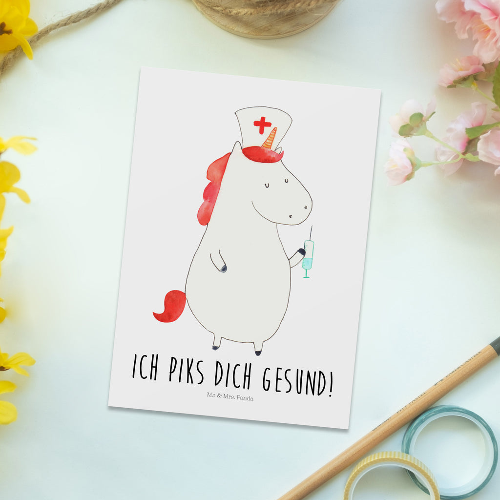 Postkarte Einhorn Krankenschwester Geschenkkarte, Grußkarte, Karte, Einladung, Ansichtskarte, Geburtstagskarte, Einladungskarte, Dankeskarte, Einhorn, Einhörner, Einhorn Deko, Pegasus, Unicorn, Krankenschwester Geschenk, Krankenpfleger Geschenk, Krankenpflegerin, Krankenschwester Dankeschön, Krankenhaus, Ärztin Geschenk