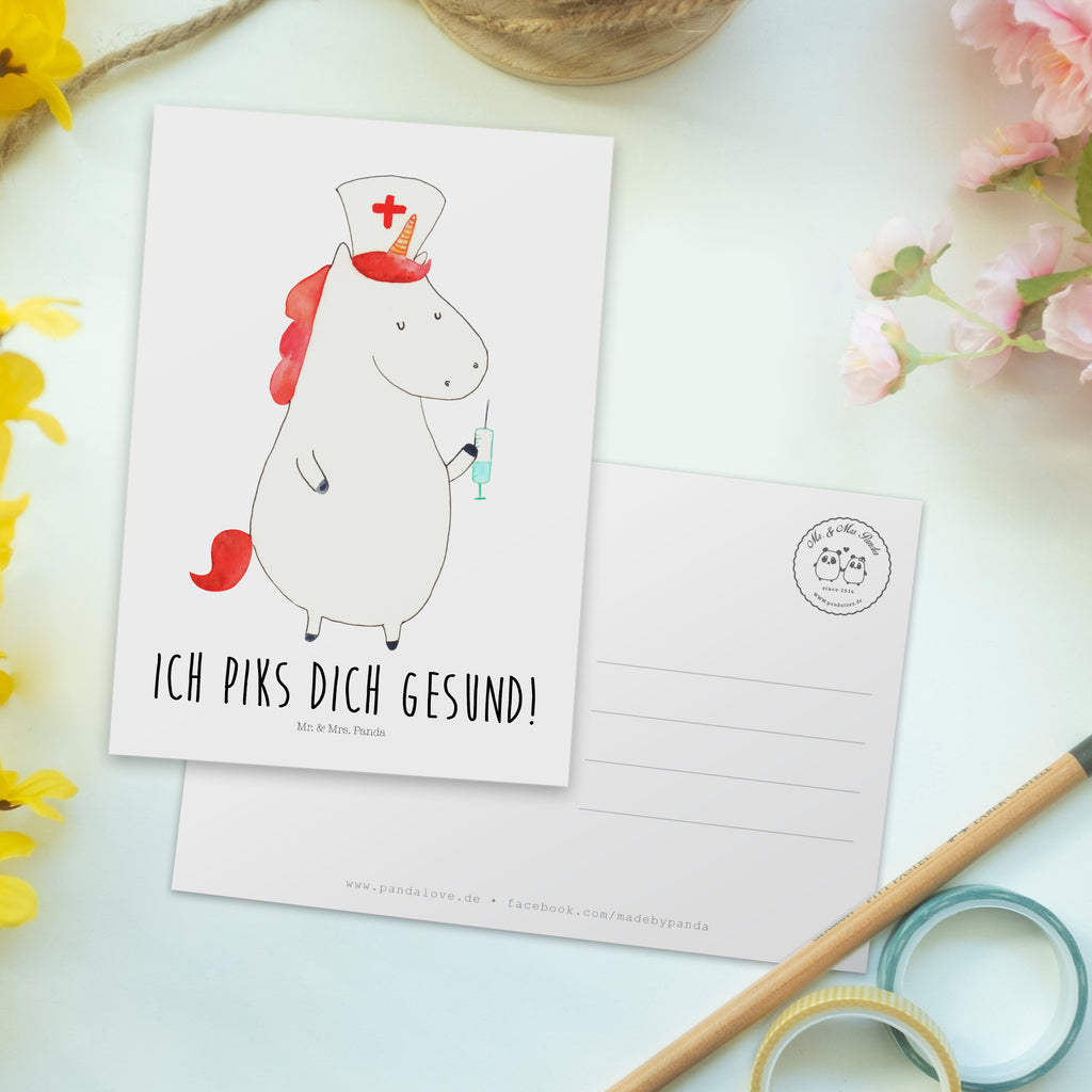 Postkarte Einhorn Krankenschwester Geschenkkarte, Grußkarte, Karte, Einladung, Ansichtskarte, Geburtstagskarte, Einladungskarte, Dankeskarte, Einhorn, Einhörner, Einhorn Deko, Pegasus, Unicorn, Krankenschwester Geschenk, Krankenpfleger Geschenk, Krankenpflegerin, Krankenschwester Dankeschön, Krankenhaus, Ärztin Geschenk