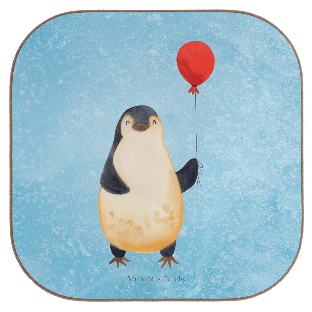 Quadratische Untersetzer Pinguin Luftballon Bierdeckel, Glasuntersetzer, Untersetzer Gläser, Getränkeuntersetzer, Pinguin, Pinguine, Luftballon, Tagträume, Lebenslust, Geschenk Freundin, Geschenkidee, beste Freundin, Motivation, Neustart, neues Leben, Liebe, Glück