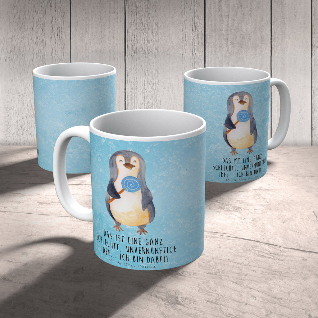 Tasse Pinguin Lolli Pinguin, Pinguine, Lolli, Süßigkeiten, Blödsinn, Spruch, Rebell, Gauner, Ganove, Rabauke Becher, Kaffeetasse, Kaffeebecher, Tee, Frühstück, Büro  Pinguin