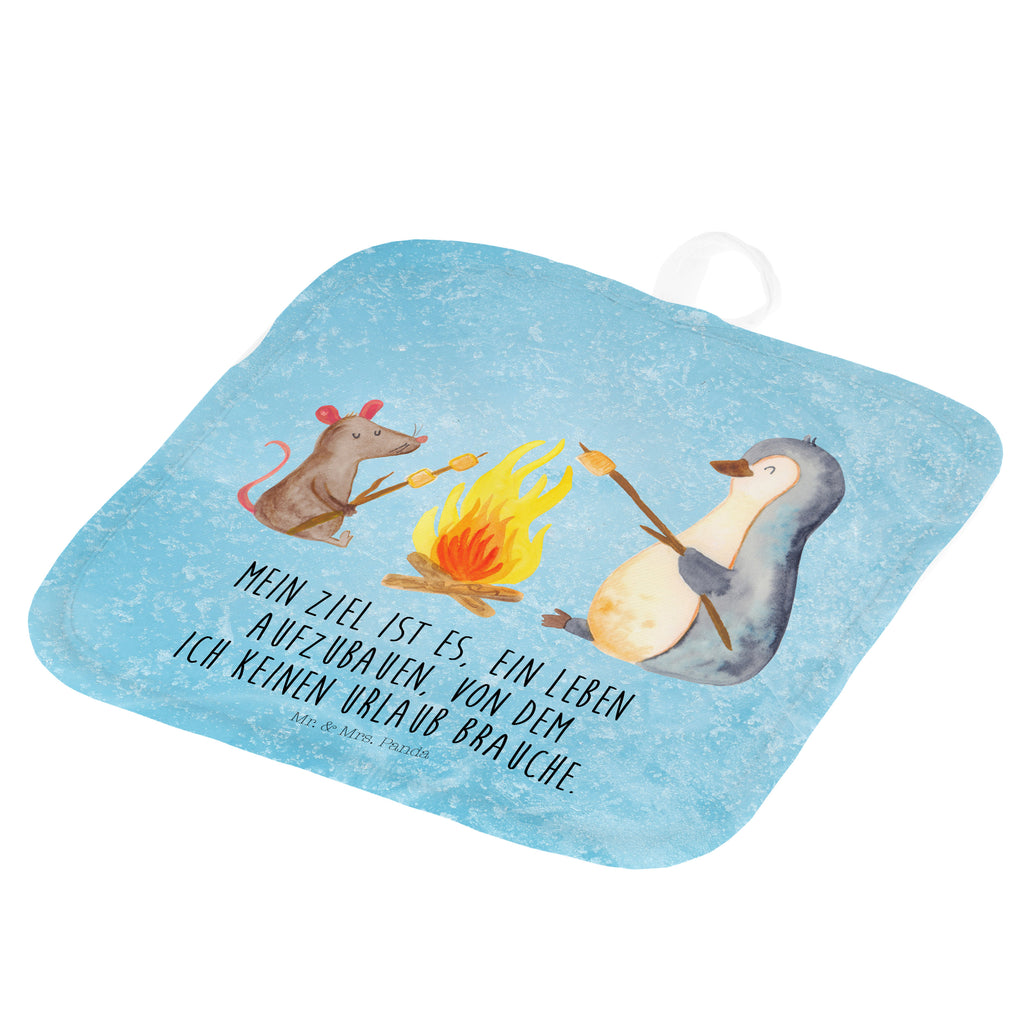 2er Set Topflappen  Pinguin Lagerfeuer Topflappen, Topfuntersetzer, Ofenhandschuh, Topflappen Set, Topflappen lustig, Topflappen mit Spruch, Pinguin, Maus, Pinguine, Lagerfeuer, Leben, Arbeit, Job, Motivation, Büro, Büroalltag, Lebensspruch, Lebensmotivation, Neustart, Liebe, grillen, Feuer, Marshmallows