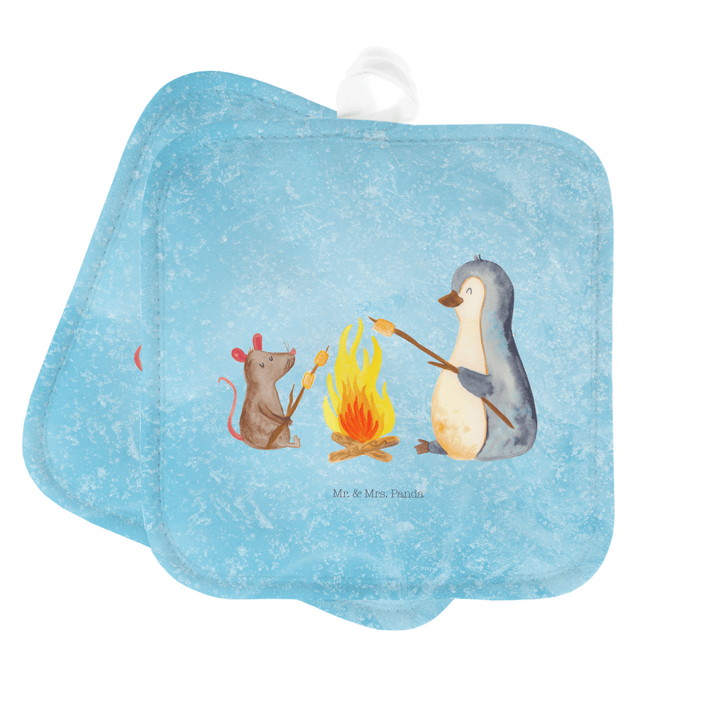 2er Set Topflappen  Pinguin Lagerfeuer Topflappen, Topfuntersetzer, Ofenhandschuh, Topflappen Set, Topflappen lustig, Topflappen mit Spruch, Pinguin, Maus, Pinguine, Lagerfeuer, Leben, Arbeit, Job, Motivation, Büro, Büroalltag, Lebensspruch, Lebensmotivation, Neustart, Liebe, grillen, Feuer, Marshmallows