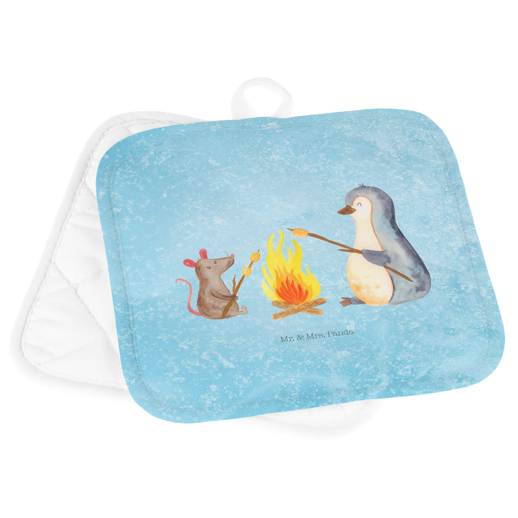 2er Set Topflappen  Pinguin Lagerfeuer Topflappen, Topfuntersetzer, Ofenhandschuh, Topflappen Set, Topflappen lustig, Topflappen mit Spruch, Pinguin, Maus, Pinguine, Lagerfeuer, Leben, Arbeit, Job, Motivation, Büro, Büroalltag, Lebensspruch, Lebensmotivation, Neustart, Liebe, grillen, Feuer, Marshmallows