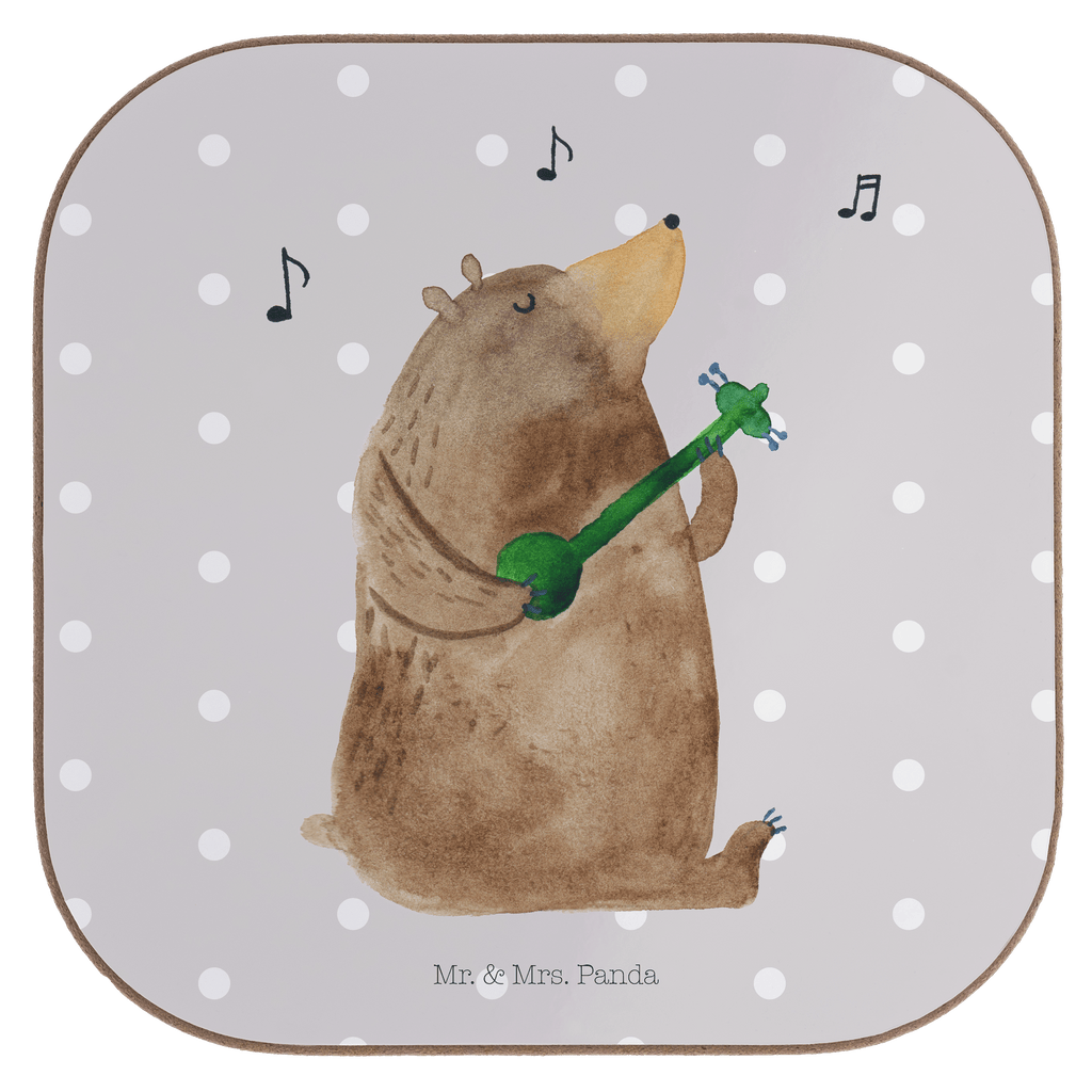 Quadratische Untersetzer Bär Lied Bierdeckel, Glasuntersetzer, Untersetzer Gläser, Getränkeuntersetzer, Bär, Teddy, Teddybär, Bärchen, Bear, Liebeslied, Lied, Song, Valentinstag, Valentine, Geschenk, Partner, Liebe, Freundin, Frau, Herz, Spruch