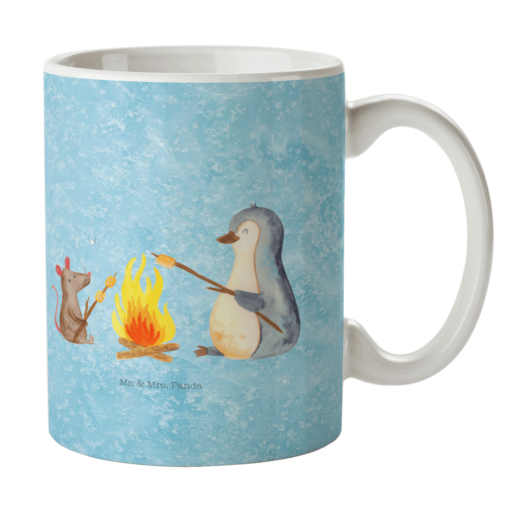 Tasse Pinguin Lagerfeuer Pinguin, Maus, Pinguine, Lagerfeuer, Leben, Arbeit, Job, Motivation, Büro, Büroalltag, Lebensspruch, Lebensmotivation, Neustart, Liebe, grillen, Feuer, Marshmallows Becher, Kaffeetasse, Kaffeebecher, Tee, Frühstück, Büro  Pinguin