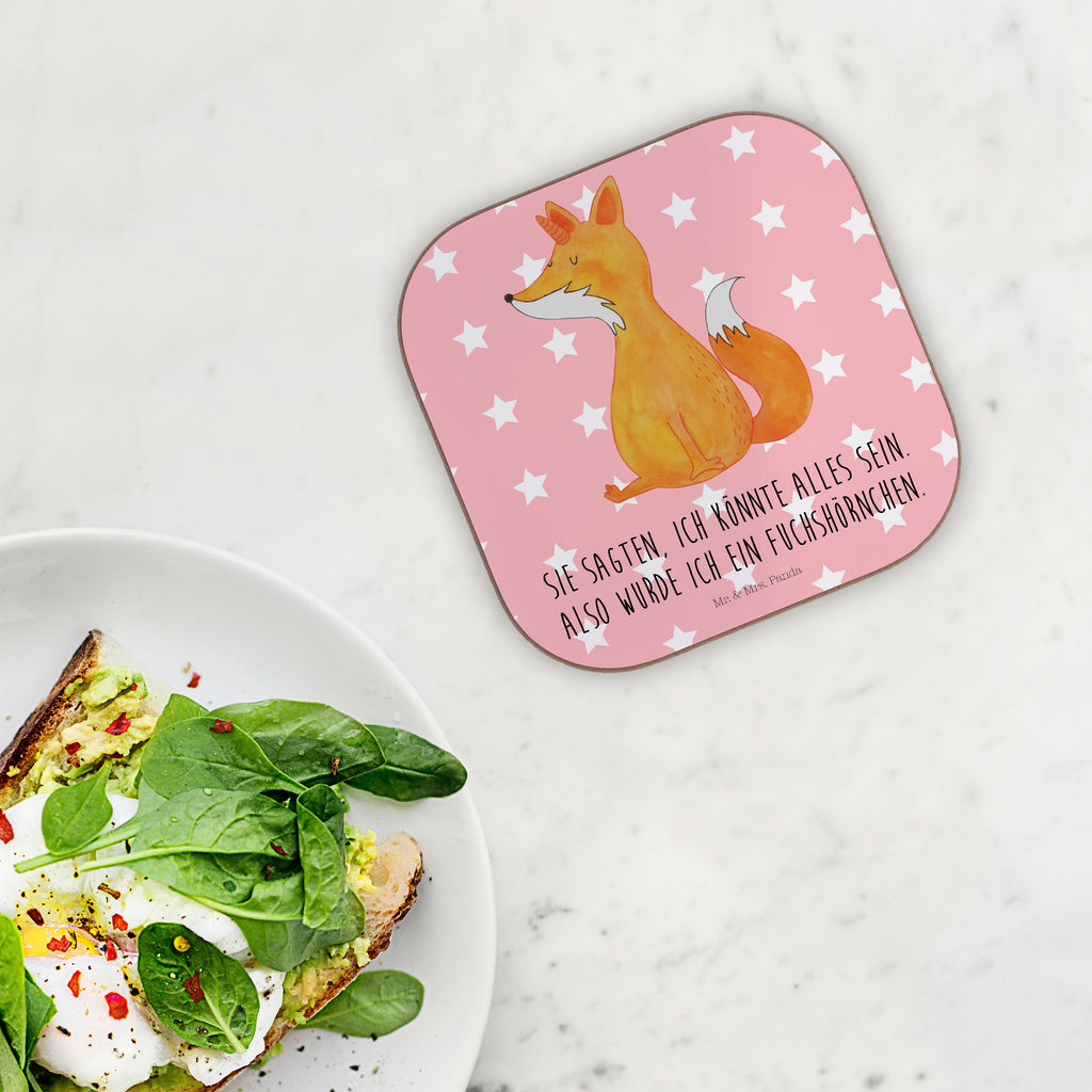 Quadratische Untersetzer Fuchshörnchen Bierdeckel, Glasuntersetzer, Untersetzer Gläser, Getränkeuntersetzer, Einhorn, Einhörner, Einhorn Deko, Pegasus, Unicorn, Fuchs, Unicorns, Fuchshörnchen, Fuchshorn, Foxycorn, Füchse