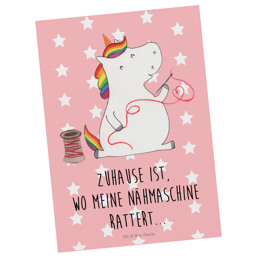 Postkarte Einhorn Näherin Geschenkkarte, Grußkarte, Karte, Einladung, Ansichtskarte, Geburtstagskarte, Einladungskarte, Dankeskarte, Einhorn, Einhörner, Einhorn Deko, Pegasus, Unicorn, Näherin, nähen, Mädchen, Freundin, Häkeln, Stricken, basteln, Nähzimmer