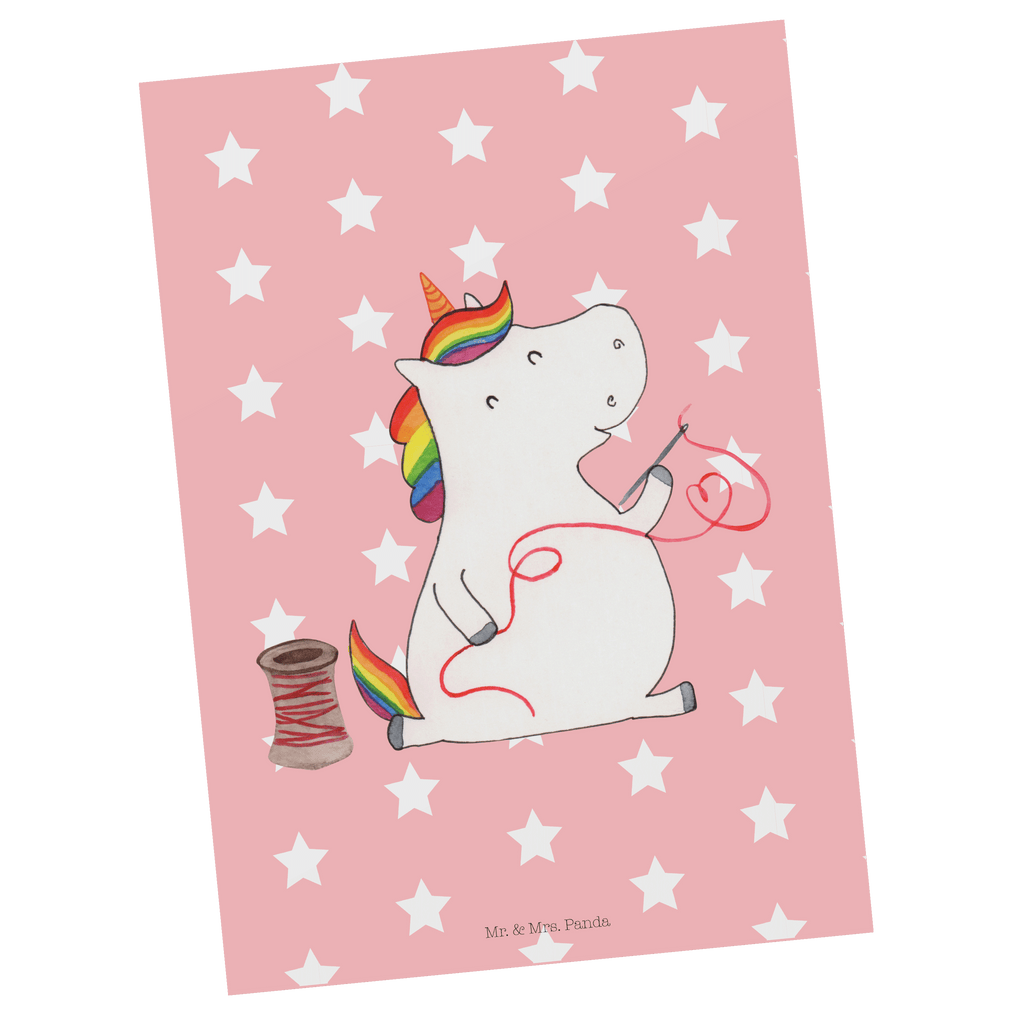 Postkarte Einhorn Näherin Geschenkkarte, Grußkarte, Karte, Einladung, Ansichtskarte, Geburtstagskarte, Einladungskarte, Dankeskarte, Einhorn, Einhörner, Einhorn Deko, Pegasus, Unicorn, Näherin, nähen, Mädchen, Freundin, Häkeln, Stricken, basteln, Nähzimmer