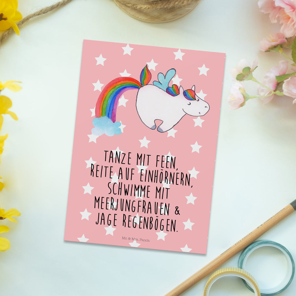 Postkarte Einhorn Pegasus Geschenkkarte, Grußkarte, Karte, Einladung, Ansichtskarte, Geburtstagskarte, Einladungskarte, Dankeskarte, Einhorn, Einhörner, Einhorn Deko, Pegasus, Unicorn, Regenbogen, Spielen, Realität, Glitzer, Erwachsenwerden