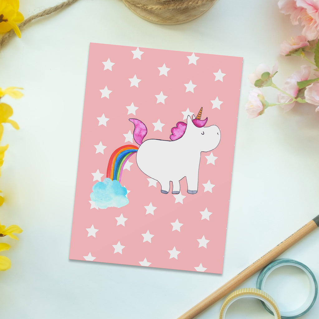 Postkarte Einhorn Pupsend Geschenkkarte, Grußkarte, Karte, Einladung, Ansichtskarte, Geburtstagskarte, Einladungskarte, Dankeskarte, Einhorn, Einhörner, Einhorn Deko, Pegasus, Unicorn, Pups, Regenbogen, Glitzer, Einhornpower, Erwachsenwerden, Spaß, lustig, Freundin