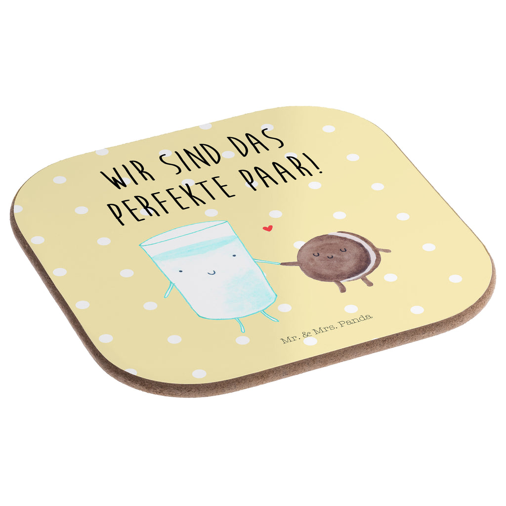 Quadratische Untersetzer Milch & Keks Bierdeckel, Glasuntersetzer, Untersetzer Gläser, Getränkeuntersetzer, Tiermotive, Gute Laune, lustige Sprüche, Tiere, Milk, Cookie, Milch, Keks, Kekse, Kaffee, Einladung Frühstück, Motiv süß, romantisch, perfektes Paar