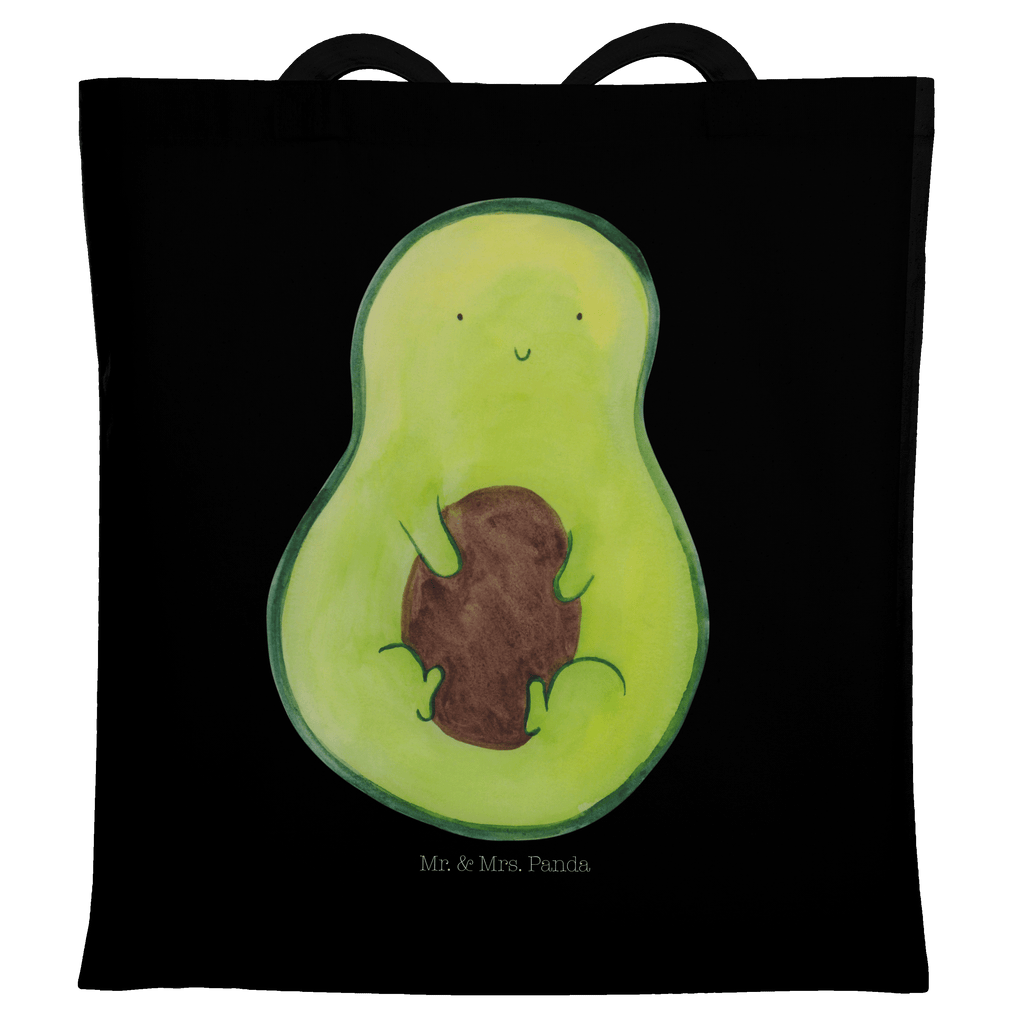 Tragetasche Avocado mit Kern Beuteltasche, Beutel, Einkaufstasche, Jutebeutel, Stoffbeutel, Avocado, Veggie, Vegan, Gesund, Avokado, Avocadokern, Kern, Pflanze, Spruch Leben