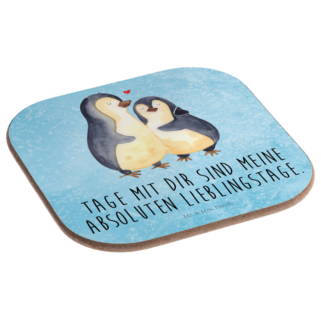 Quadratische Untersetzer Pinguin umarmend Bierdeckel, Glasuntersetzer, Untersetzer Gläser, Getränkeuntersetzer, Pinguin, Liebe, Liebespaar, Liebesbeweis, Liebesgeschenk, Verlobung, Jahrestag, Hochzeitstag, Hochzeit, Hochzeitsgeschenk