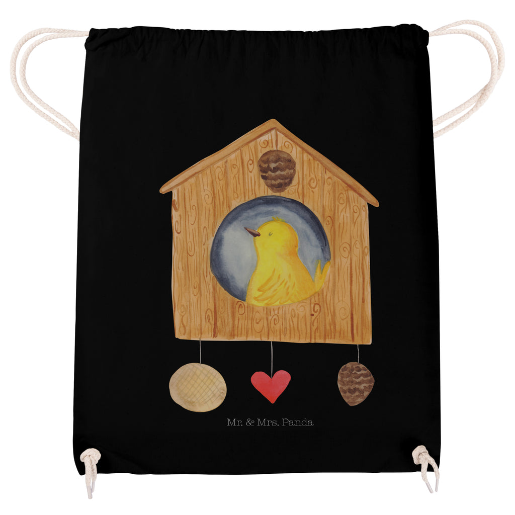 Sportbeutel Vogelhaus sweet Home Turnbeutel, Beutel, Sporttasche, Tasche, Stoffbeutel, Tiermotive, Gute Laune, lustige Sprüche, Tiere, Vogelhaus, Vogel, Home sweet Home, Einzug, Umzug, Geschenk, Einzugsgeschenk, Hausbau, Haus