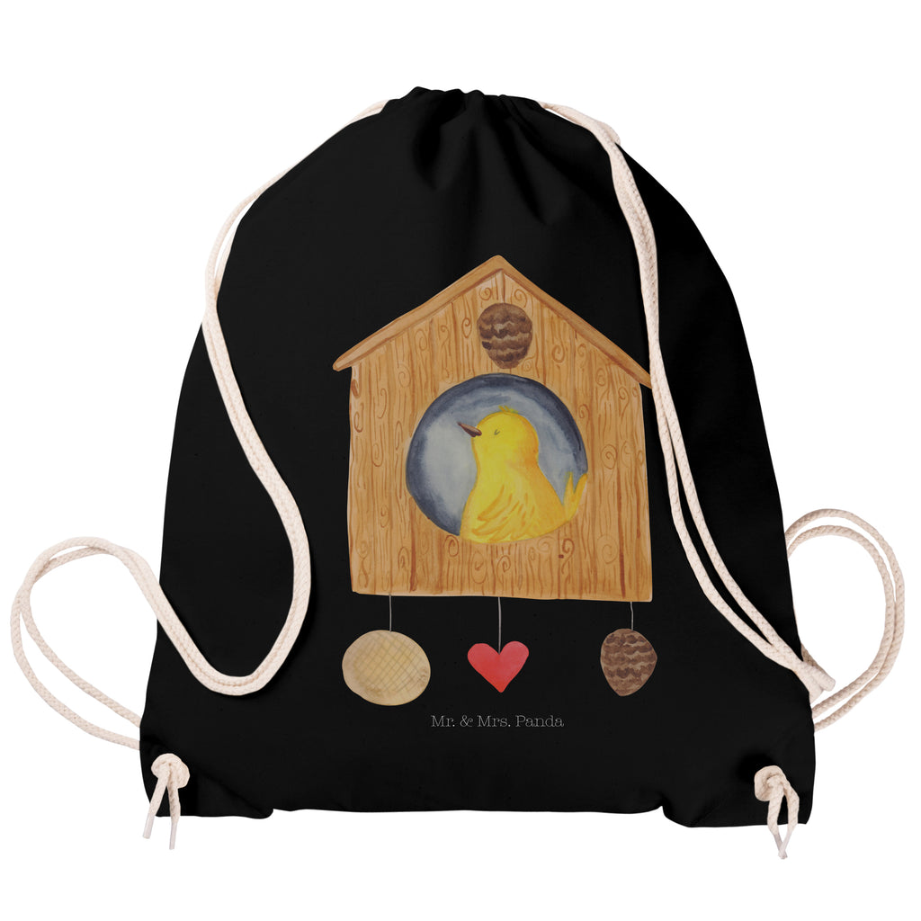 Sportbeutel Vogelhaus sweet Home Turnbeutel, Beutel, Sporttasche, Tasche, Stoffbeutel, Tiermotive, Gute Laune, lustige Sprüche, Tiere, Vogelhaus, Vogel, Home sweet Home, Einzug, Umzug, Geschenk, Einzugsgeschenk, Hausbau, Haus