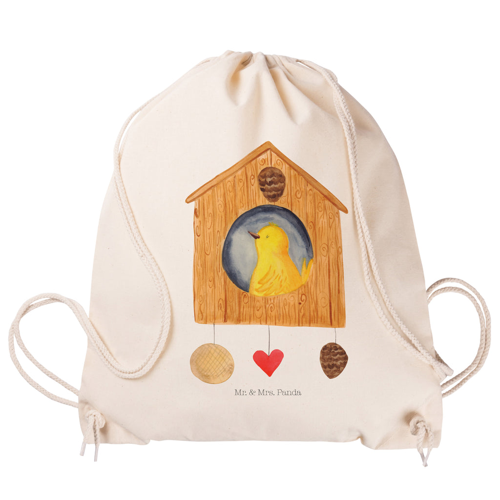 Sportbeutel Vogelhaus sweet Home Turnbeutel, Beutel, Sporttasche, Tasche, Stoffbeutel, Tiermotive, Gute Laune, lustige Sprüche, Tiere, Vogelhaus, Vogel, Home sweet Home, Einzug, Umzug, Geschenk, Einzugsgeschenk, Hausbau, Haus