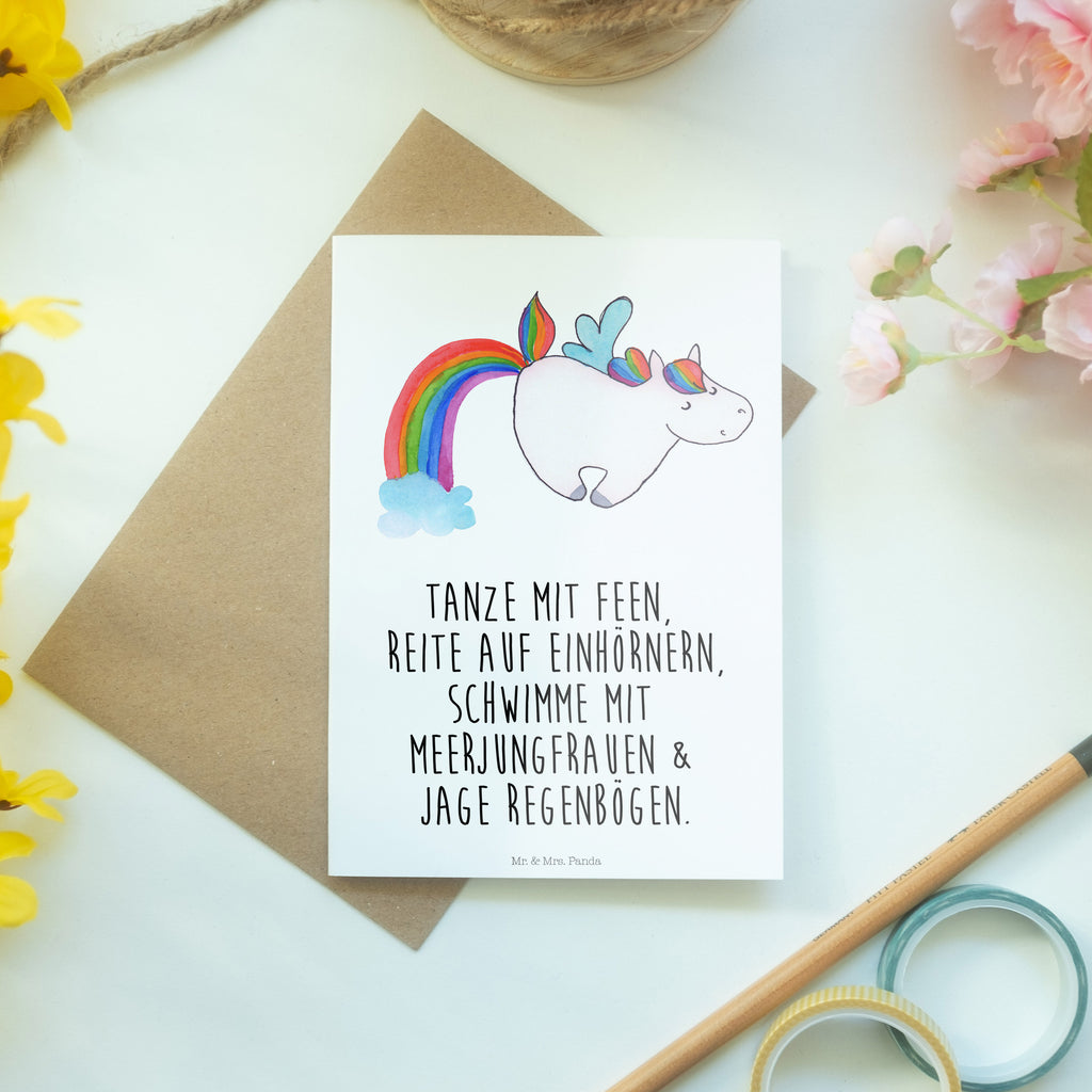 Grußkarte Einhorn Pegasus Klappkarte, Einladungskarte, Glückwunschkarte, Hochzeitskarte, Geburtstagskarte, Karte, Einhorn, Einhörner, Einhorn Deko, Pegasus, Unicorn, Regenbogen, Spielen, Realität, Glitzer, Erwachsenwerden