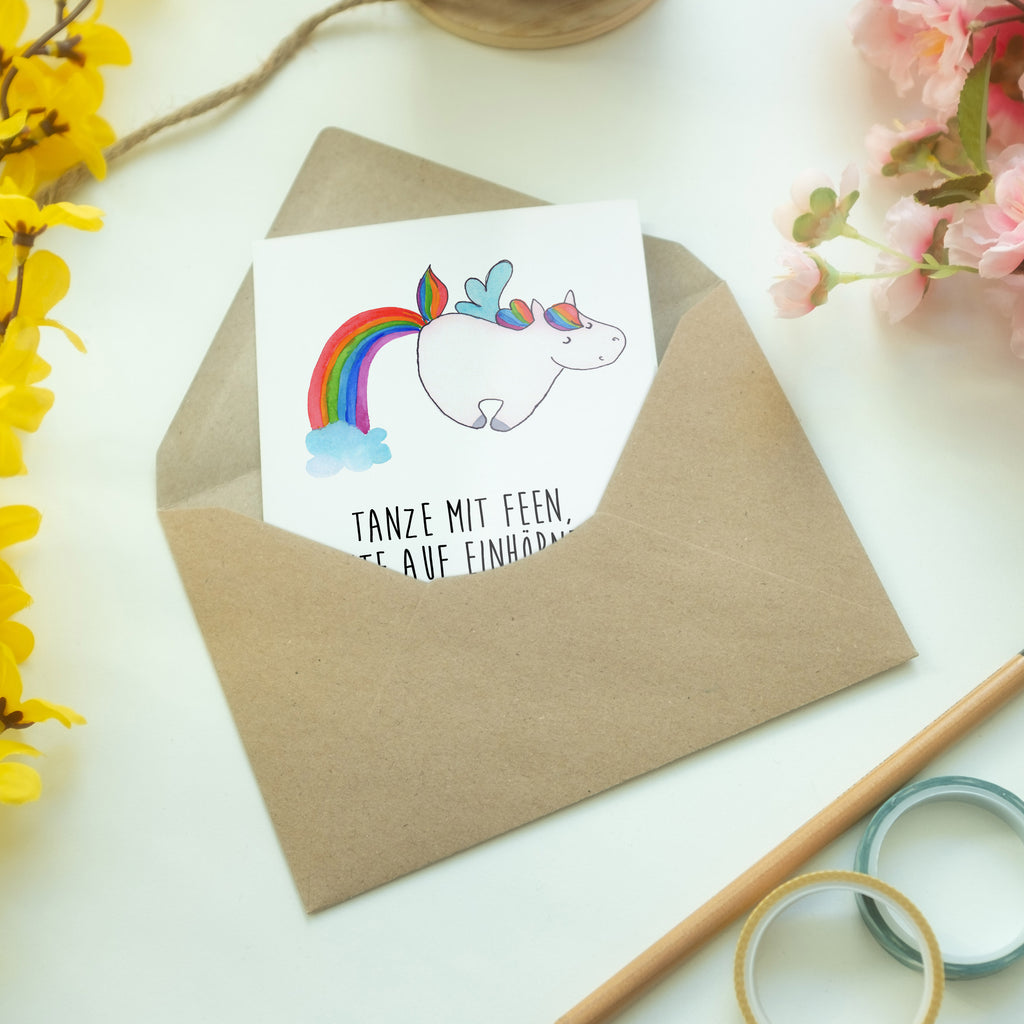 Grußkarte Einhorn Pegasus Klappkarte, Einladungskarte, Glückwunschkarte, Hochzeitskarte, Geburtstagskarte, Karte, Einhorn, Einhörner, Einhorn Deko, Pegasus, Unicorn, Regenbogen, Spielen, Realität, Glitzer, Erwachsenwerden