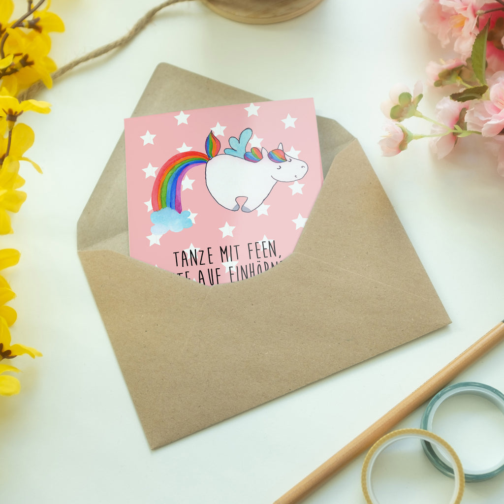 Grußkarte Einhorn Pegasus Klappkarte, Einladungskarte, Glückwunschkarte, Hochzeitskarte, Geburtstagskarte, Karte, Einhorn, Einhörner, Einhorn Deko, Pegasus, Unicorn, Regenbogen, Spielen, Realität, Glitzer, Erwachsenwerden