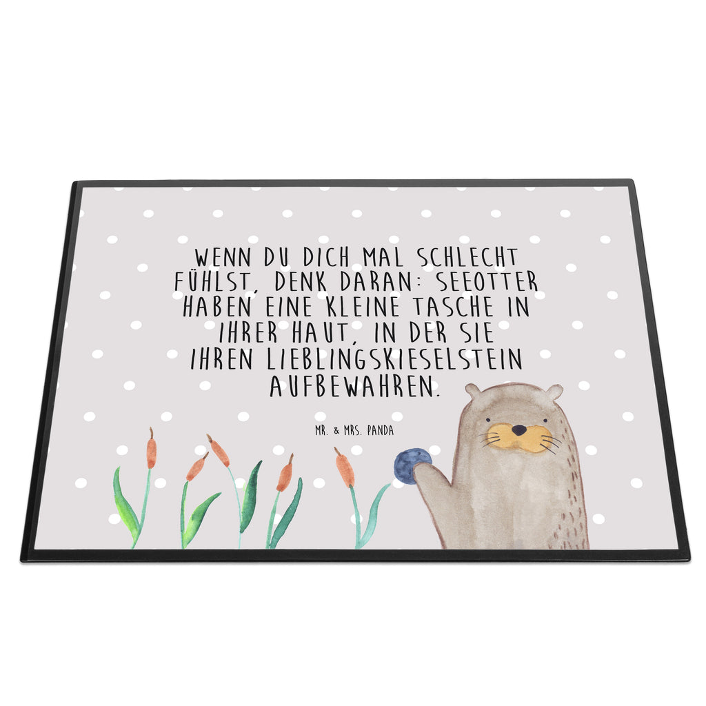 Schreibtischunterlage Otter mit Stein Schreibunterlage, Schreibtischauflage, Bürobedarf, Büroartikel, Schreibwaren, Schreibtisch Unterlagen, Schreibtischunterlage Groß, Otter, Fischotter, Seeotter, Otter Seeotter See Otter