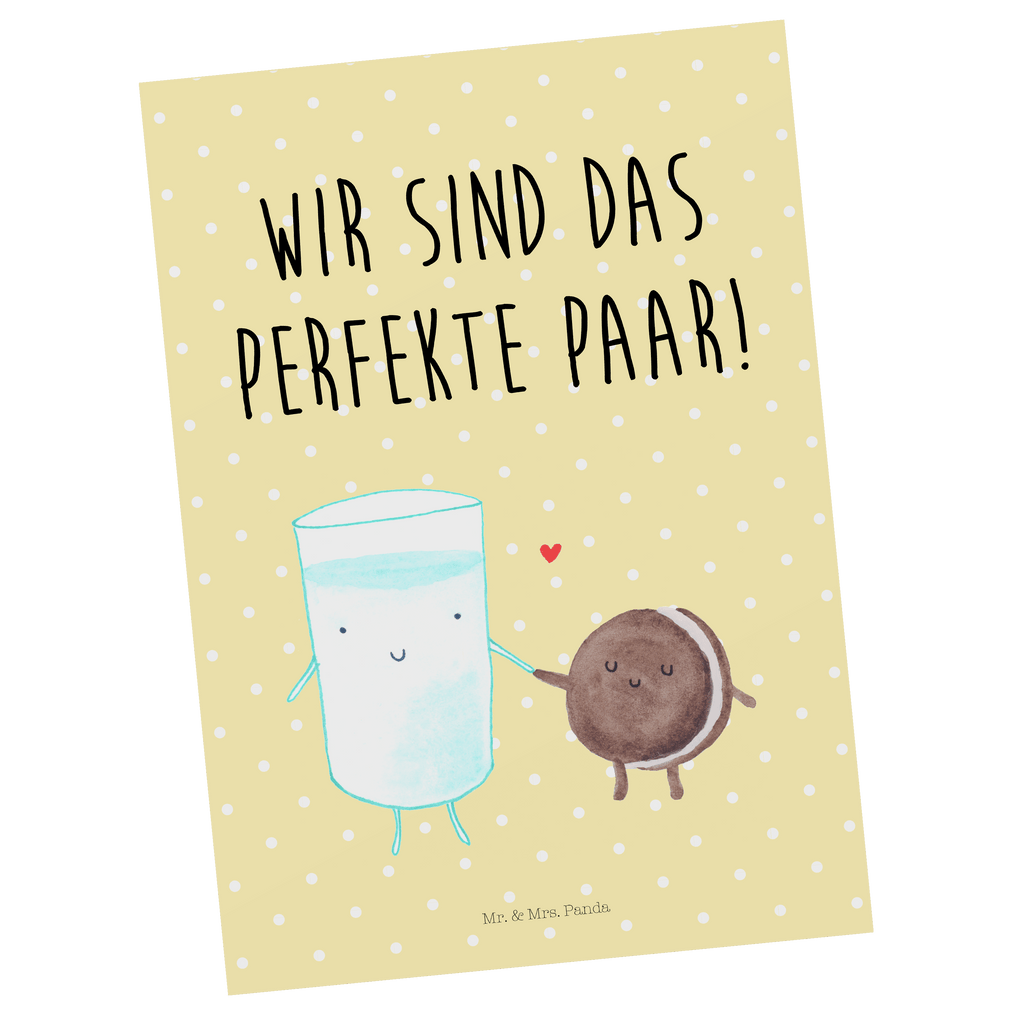 Postkarte Milch & Keks Geschenkkarte, Grußkarte, Karte, Einladung, Ansichtskarte, Geburtstagskarte, Einladungskarte, Dankeskarte, Tiermotive, Gute Laune, lustige Sprüche, Tiere, Milk, Cookie, Milch, Keks, Kekse, Kaffee, Einladung Frühstück, Motiv süß, romantisch, perfektes Paar