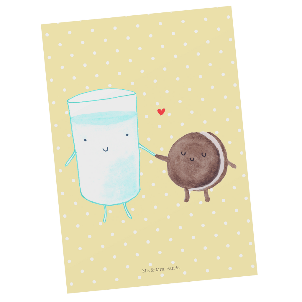 Postkarte Milch & Keks Geschenkkarte, Grußkarte, Karte, Einladung, Ansichtskarte, Geburtstagskarte, Einladungskarte, Dankeskarte, Tiermotive, Gute Laune, lustige Sprüche, Tiere, Milk, Cookie, Milch, Keks, Kekse, Kaffee, Einladung Frühstück, Motiv süß, romantisch, perfektes Paar