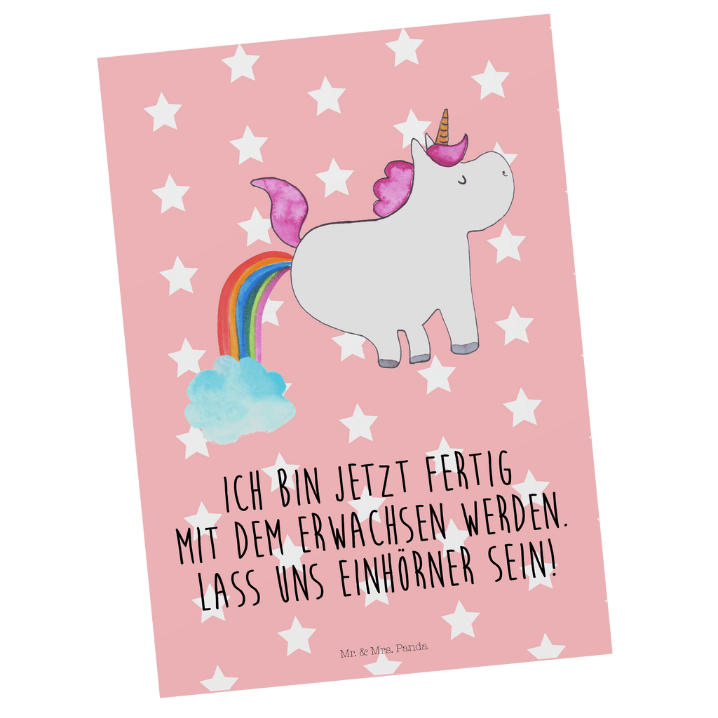 Postkarte Einhorn Pupsend Geschenkkarte, Grußkarte, Karte, Einladung, Ansichtskarte, Geburtstagskarte, Einladungskarte, Dankeskarte, Einhorn, Einhörner, Einhorn Deko, Pegasus, Unicorn, Pups, Regenbogen, Glitzer, Einhornpower, Erwachsenwerden, Spaß, lustig, Freundin