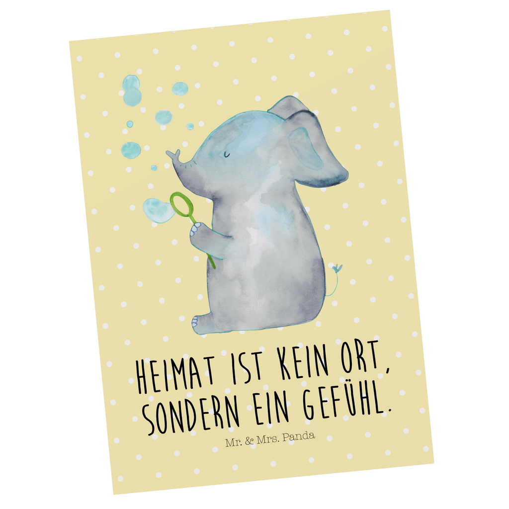 Postkarte Elefant Seifenblasen Geschenkkarte, Grußkarte, Karte, Einladung, Ansichtskarte, Geburtstagskarte, Einladungskarte, Dankeskarte, Tiermotive, Gute Laune, lustige Sprüche, Tiere, Elefant, Elefanten, Dickhäter, Rüsseltier, Seifenblasen, Liebe, Heimat, Gefühl. Daheim, Liebesbeweis, Liebesspruch